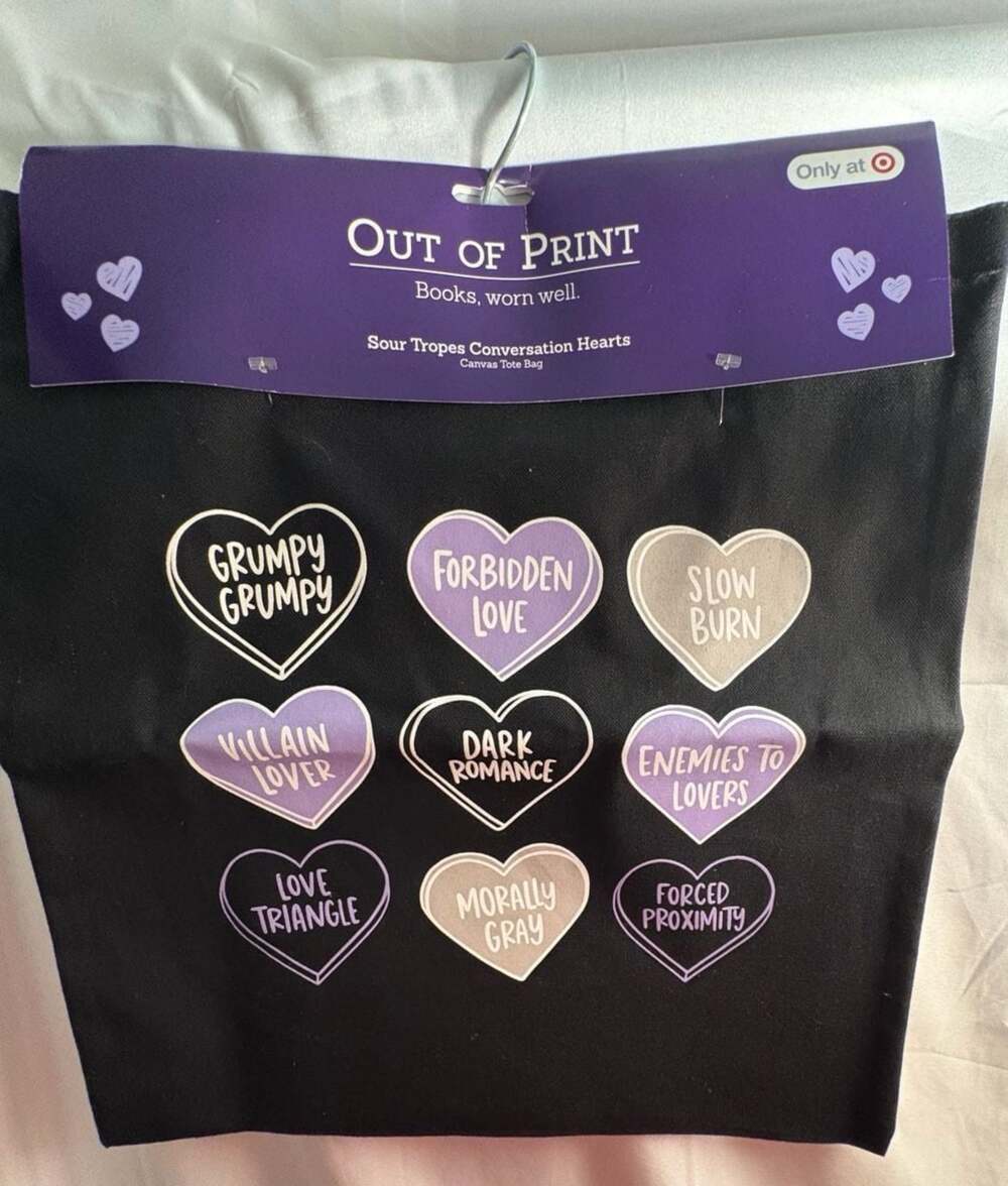Out of Print Sour Tropes Conversation Hearts Canvas Tote Bag